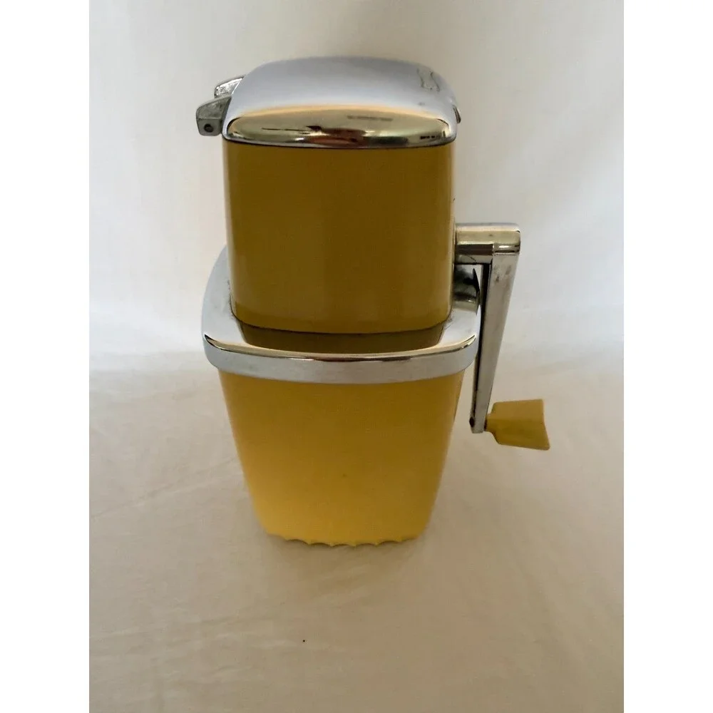 Vintage Mid Century Swing Away Retro Manual Ice Crusher - Mustard